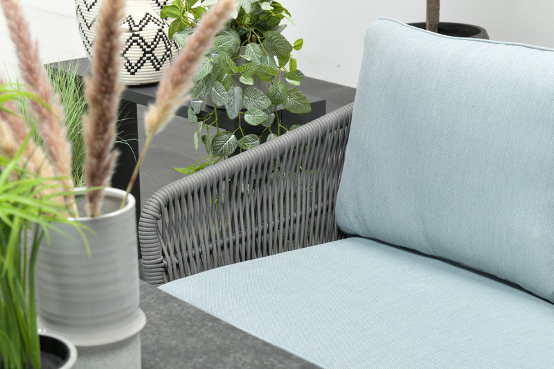 DAVIS Rope Alu Lounge Set Gartenmöbel Sitzgruppe grau links