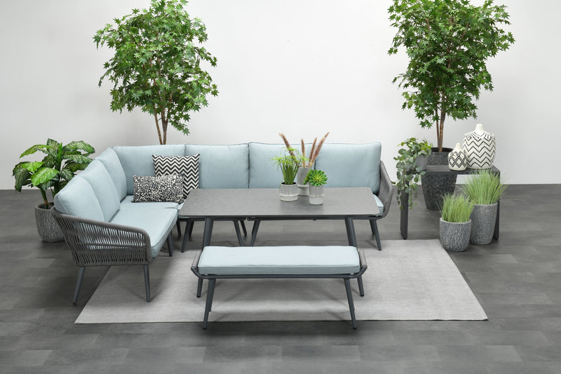 DAVIS Rope Alu Lounge Set Gartenmöbel Sitzgruppe grau links