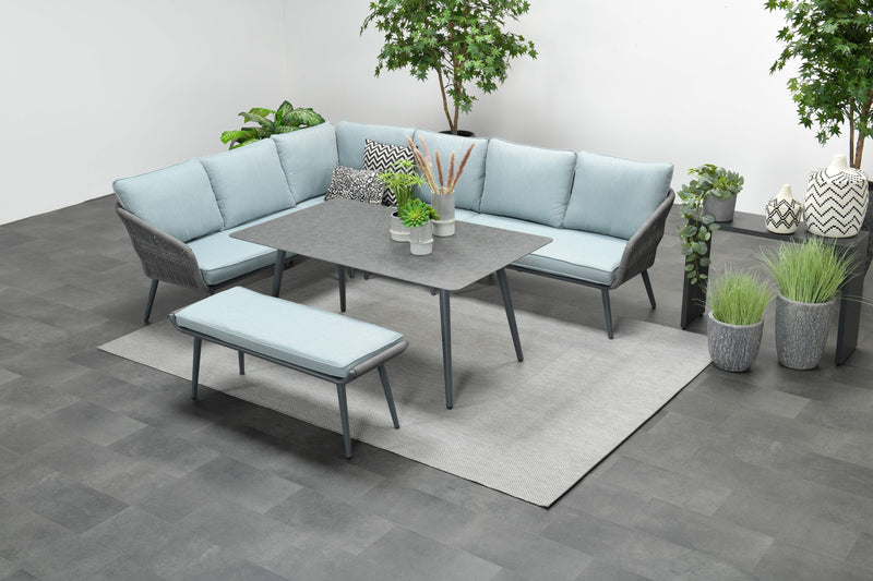 DAVIS Rope Alu Lounge Set Gartenmöbel Sitzgruppe grau links