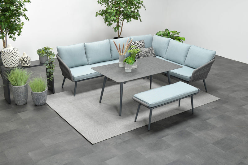 DAVIS Rope Alu Lounge Set Gartenmöbel Sitzgruppe grau rechts