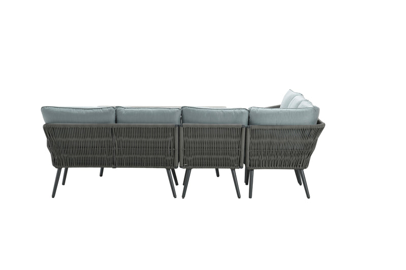 DAVIS Rope Alu Lounge Set Gartenmöbel Sitzgruppe grau links