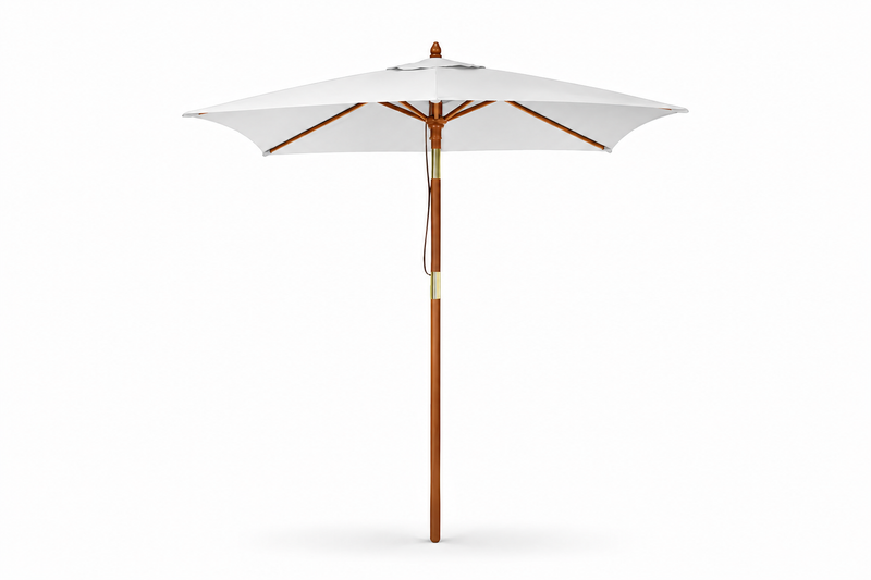 PINO Holz Sonnenschirm 200 × 150 cm – Gartenschirm mit Knickfunktion und UV-Schutz 50+