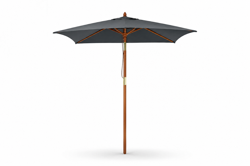 PINO Holz Sonnenschirm 200 × 150 cm – Gartenschirm mit Knickfunktion und UV-Schutz 50+