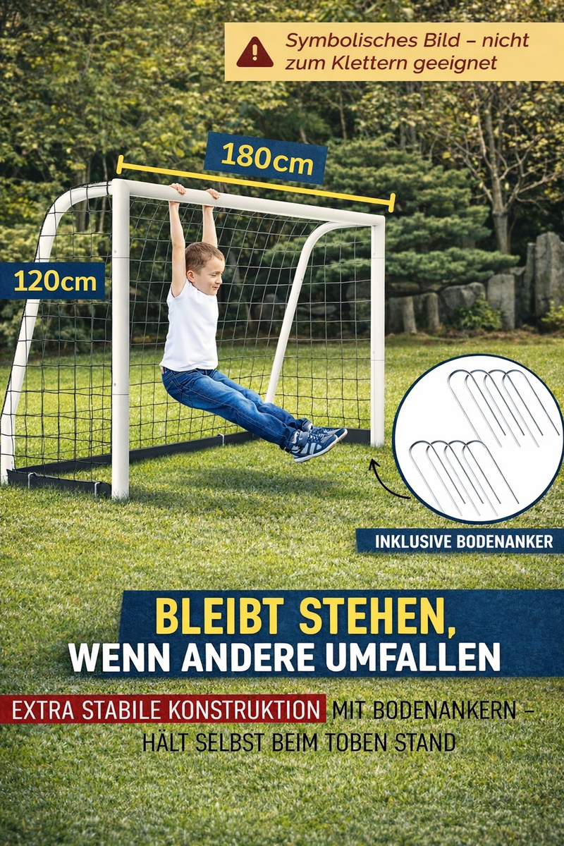 Fußballtor Kinder stabil rostfrei Fußball Garten Tor mit Erdankern – Outdoor