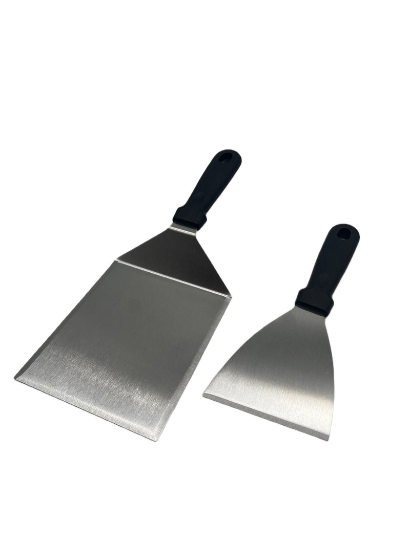 Grillspachtel Plancha Spachtel Küchenspachtel Set, Grill Edelstahl [2Stk.]