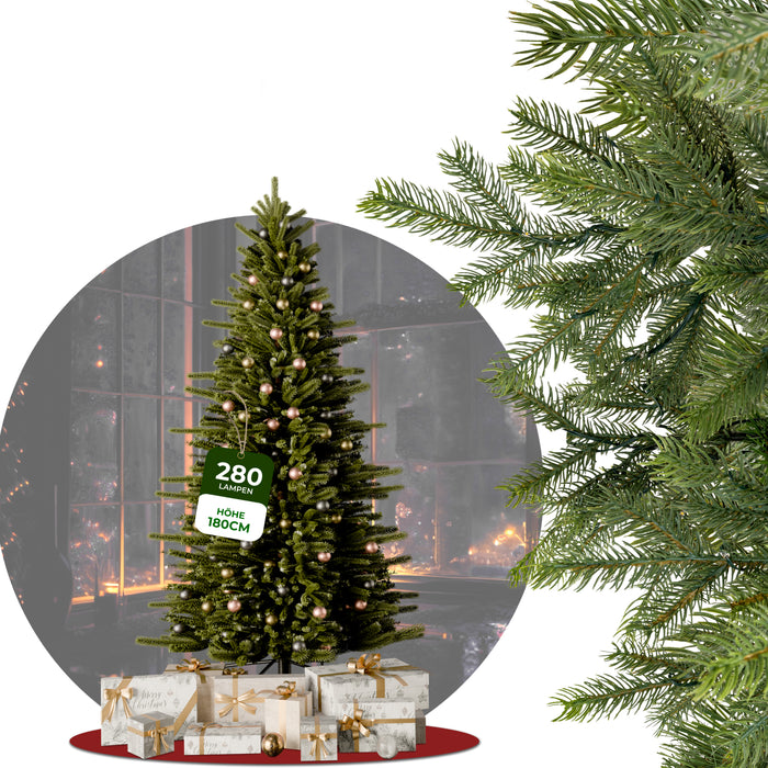 [G-BF] Künstlicher Weihnachtsbaum 2,1m Christbaum Tannenbaum Beleuchtung 210cm