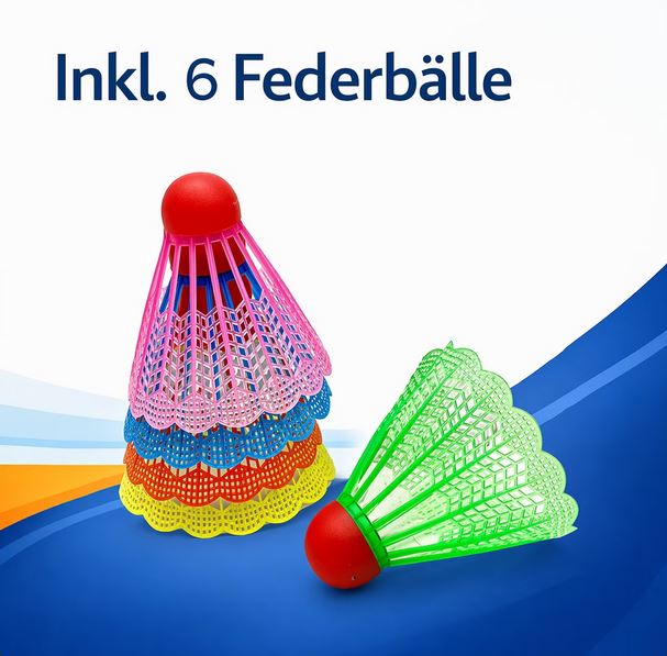 Badmintonset Badminton Set Federball Ausrüstung 4 Schläger Federball Set Tasche