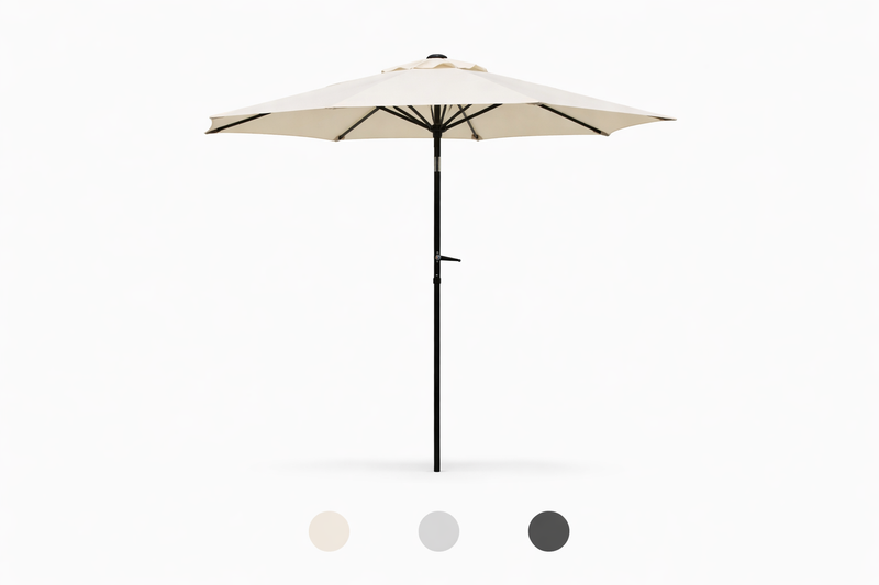 Gallery Sonnenschirm Ø 180 cm mit Kurbel und Knickfunktion – Aluminium, UV-Schutz 50+
