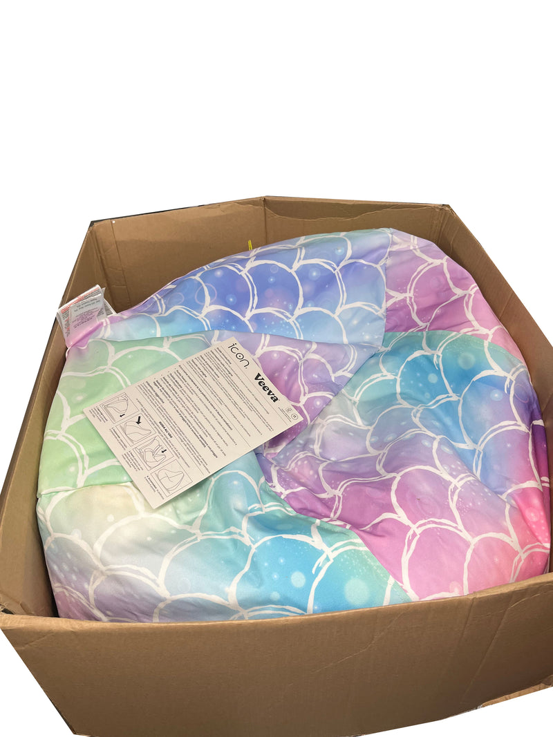 B-Ware | Kinder Sitzsack 170 Liter Meerjungfrau – Gefüllt, wasserabweisend, 80 × 80 × 45 cm