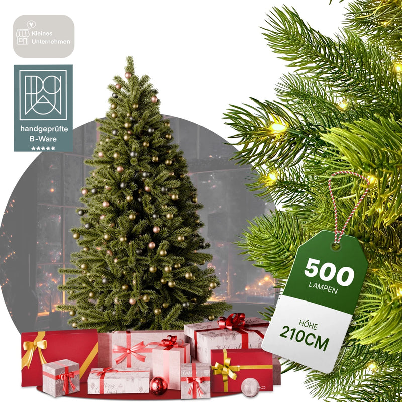 Künstlicher Weihnachtsbaum Königstanne 1,8m - 2,1m Christbaum Tannenbaum Beleuchtung Lichterkette