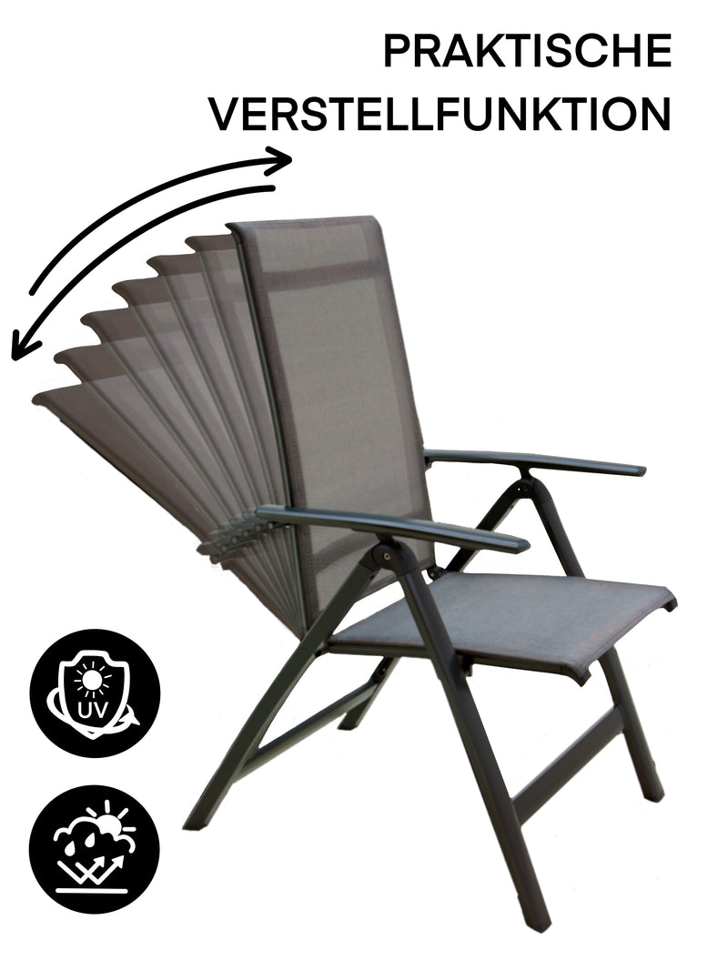 Gartenstuhl Briest – Alu Klappsessel mit verstellbarer Rückenlehne