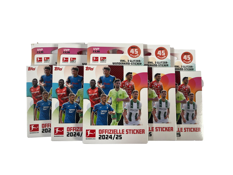 [5 Stk.] Match Attax Topps Bundesliga Sticker 2024/2025 - Eco Pack Sticker Fußball