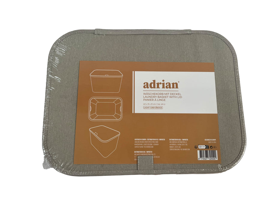 Hennez Aufbewahrungskorb Adrian 40l beige mit Deckel Wäschekorb
