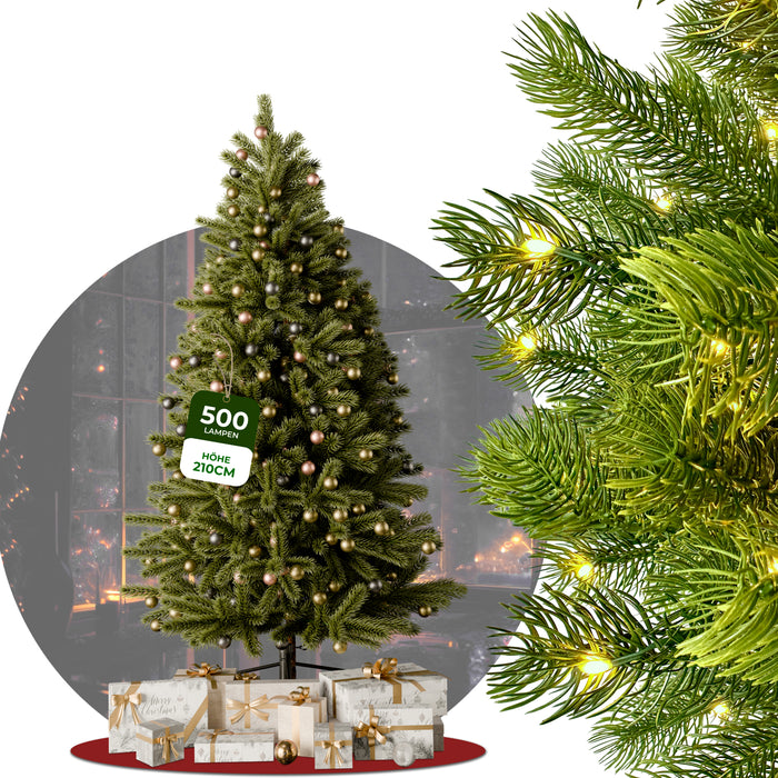[G-KT] Künstlicher Weihnachtsbaum 2,1m Christbaum Tannenbaum Beleuchtung 210cm