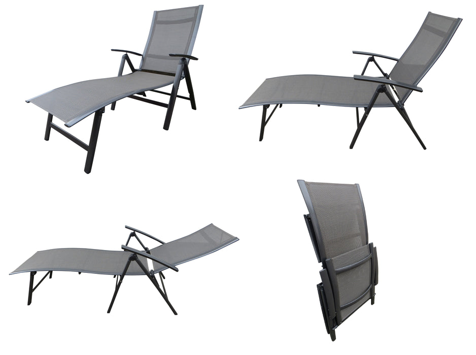 NOX Alu Sonnenliege Klappliege Gartenliege Liegestuhl