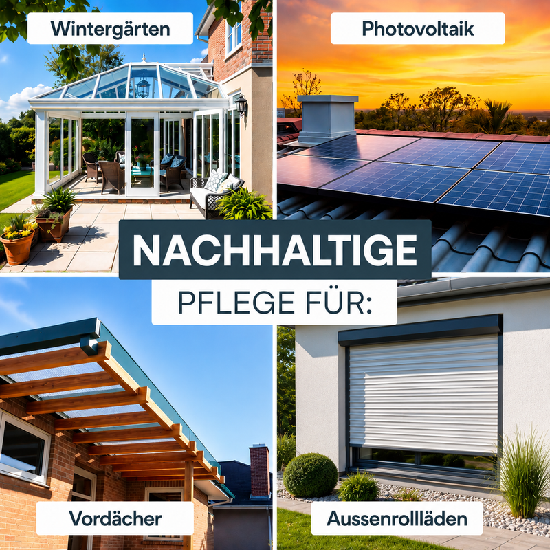 Teleskop Waschbürste 5,8 m Reinigungsset für PV-Anlage, Wintergarten & Dachrinne