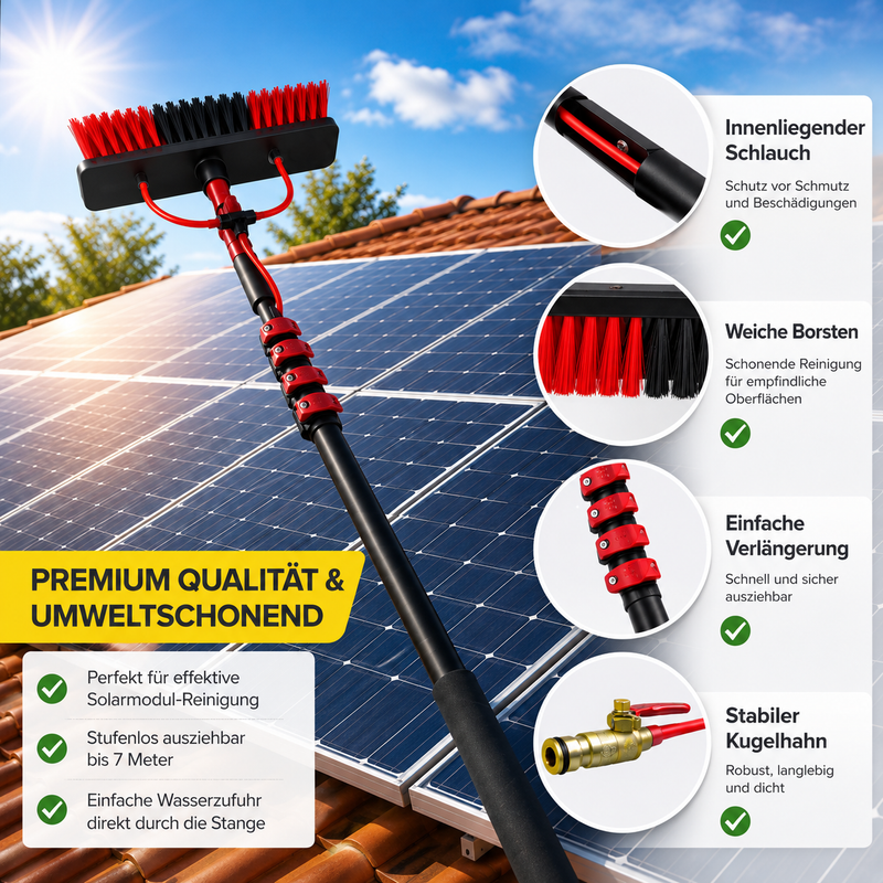 [SET] Teleskop-Waschbürste 3,6m/4,6m/7m Teleskop Waschbürste Reinigungsbürste