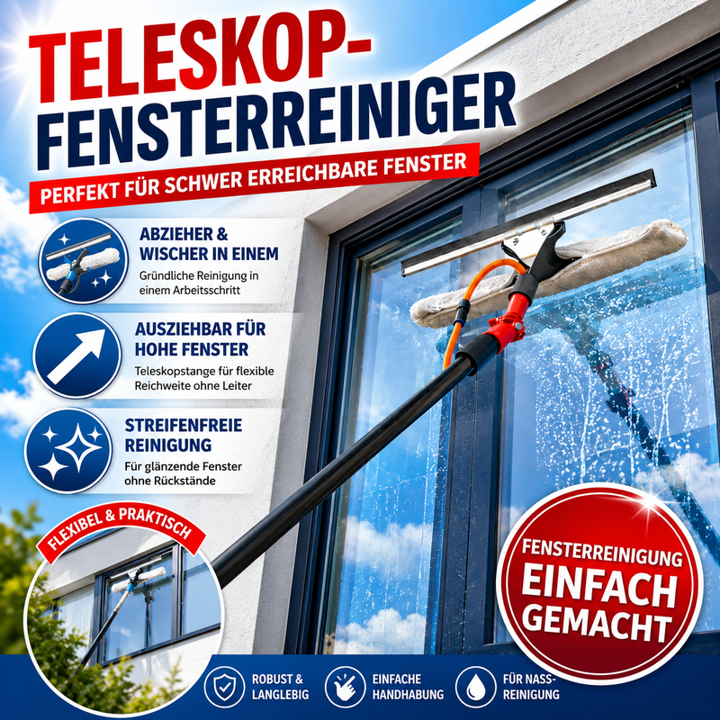 [SET] Teleskop-Waschbürste 3,6m/4,6m/7m Teleskop Waschbürste Reinigungsbürste