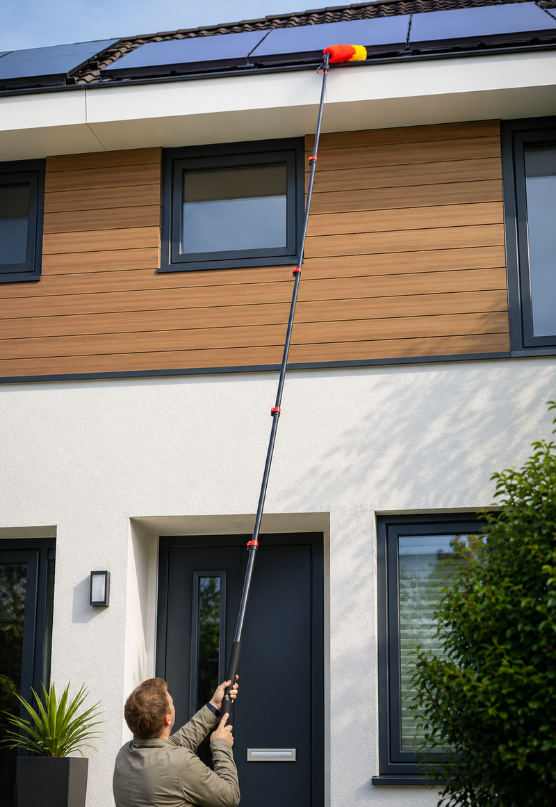 Dachrinnenbürste für Teleskop-Waschbürsten mit Wasseranschluss