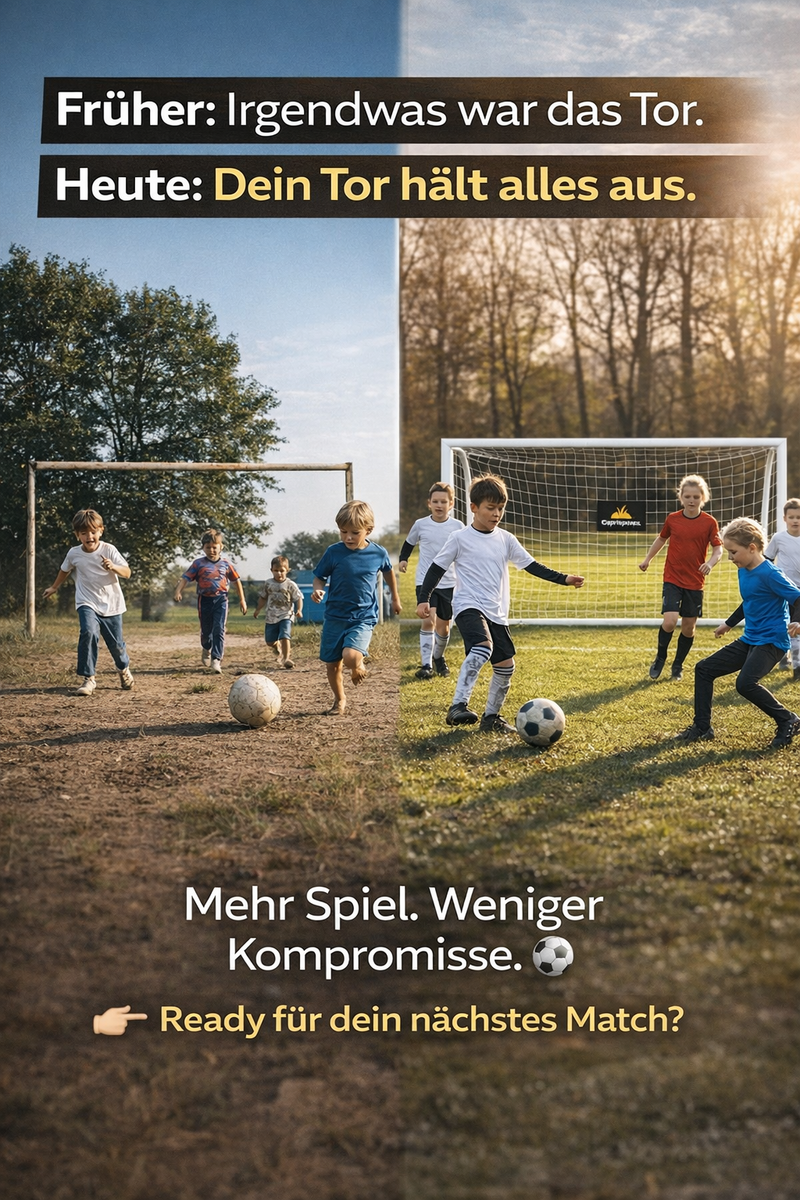 Fußballtor Kinder stabil rostfrei Fußball Garten Tor mit Erdankern – Outdoor