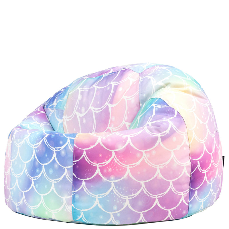B-Ware | Kinder Sitzsack 170 Liter Meerjungfrau – Gefüllt, wasserabweisend, 80 × 80 × 45 cm