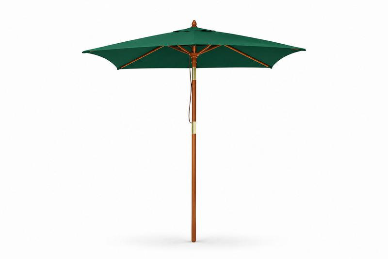 PINO Holz Sonnenschirm 200 × 150 cm – Gartenschirm mit Knickfunktion und UV-Schutz 50+