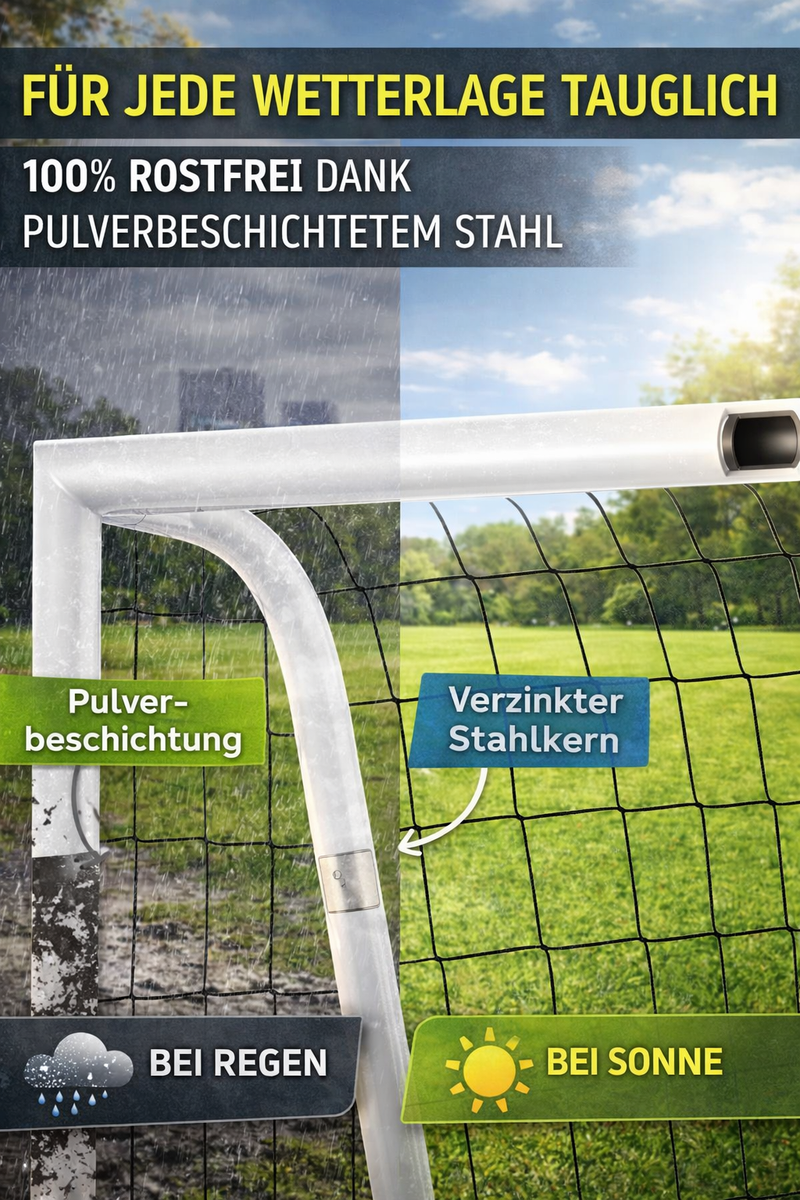 Fußballtor Kinder stabil rostfrei Fußball Garten Tor mit Erdankern – Outdoor