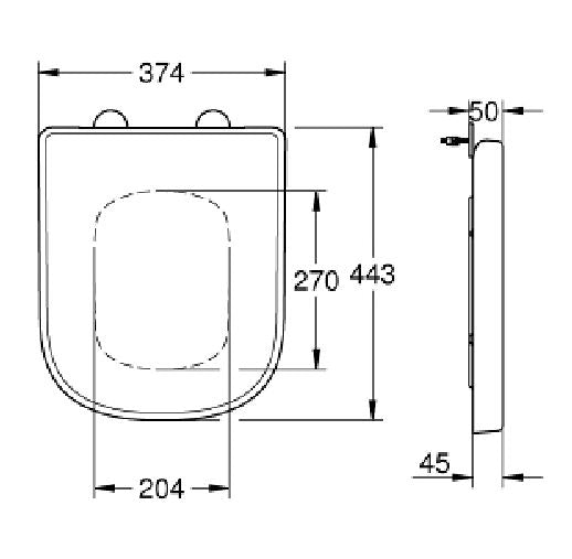 WC-Sitz Grohe Euro Keramik Toilettensitz Klodeckel Absenkautomatik WC Deckel