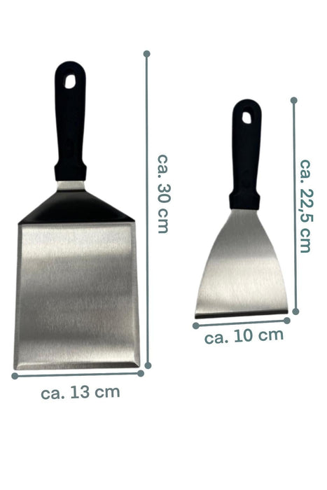 Grillspachtel Plancha Spachtel Küchenspachtel Set, Grill Edelstahl [2Stk.]